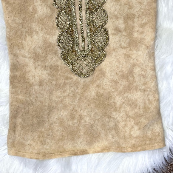 🛑SOLD🛑Free People Beaded Secret Heart Tank Top Gold Embellishments Size Small - Picture 5 of 10